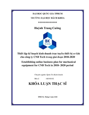 Luận Văn Thạc Sĩ: Kế Hoạch Kinh Doanh Trực Tuyến Thiết