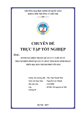 Đánh giá hiện trạng và biện pháp quản lý chất thải rắn