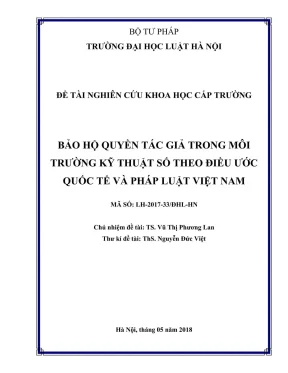 Nghiên cứu bảo hộ quyền tác giả trong môi trường kỹ