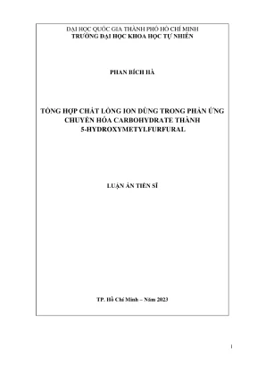Nghiên cứu chất lỏng ion trong chuyển hóa carbohydrate 