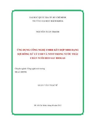 Ứng Dụng Công Nghệ UMBR Kết Hợp MBR Sợi Rỗng Xử Lý COD