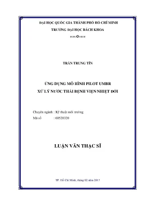 Luận Văn Thạc Sĩ: Ứng Dụng Mô Hình Pilot UMBR Xử Lý Nước