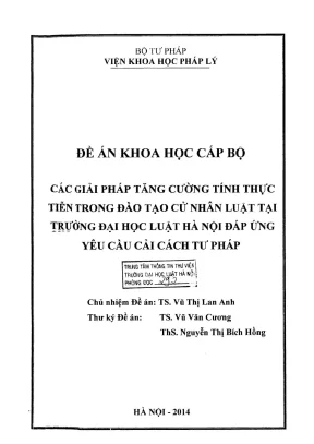Giải pháp tăng cường thực tiễn đào tạo cử nhân luật đáp