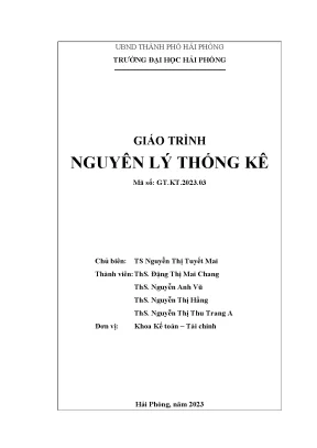 Giáo Trình Nguyên Lý Thống Kê: Hướng Dẫn Chi Tiết Và Dễ Hiểu