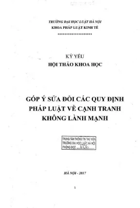 Góp ý sửa đổi quy định pháp luật về cạnh tranh không 