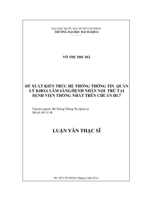 Luận Văn Thạc Sĩ: Kiến Trúc Hệ Thống Thông Tin Quản Lý