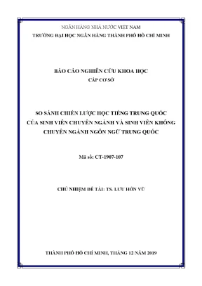 So sánh chiến lược học tiếng Trung của sinh viên chuyên 