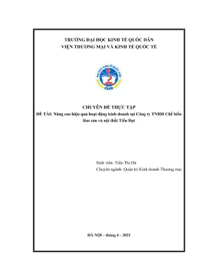 Chuyên đề thực tập: Nâng cao hiệu quả kinh doanh tại 