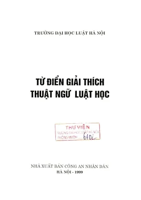 Từ Điển Thuật Ngữ Luật Học: Đất Đai, Lao Động, Tư Pháp