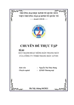 Chuyên đề thực tập: Chiến lược đẩy mạnh bán thang máy