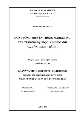 Luận Văn Thạc Sĩ Quản Trị Kinh Doanh: Hoạt Động Truyền 