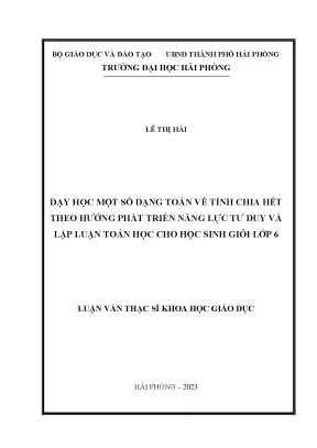 Phương Pháp Dạy Toán Chia Hết Phát Triển Tư Duy Cho Học