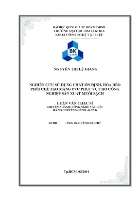 Nghiên cứu sử dụng chất ổn định hóa dẻo trong sản xuất