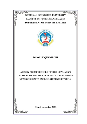 Phương pháp dịch của Peter Newmark trong dịch tin tức