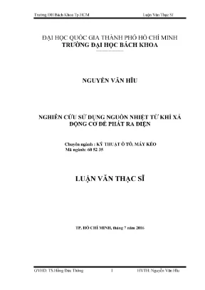 Nghiên cứu ứng dụng nhiệt khí xả động cơ để phát điện 