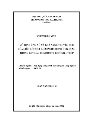 Mô Hình Ứng Xử Và Truyền Lực Của Liên Kết Cắt Perfobond
