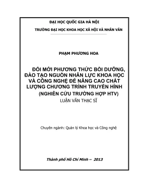 Luận Văn Thạc Sĩ: Đổi Mới Bồi Dưỡng Nhân Lực Khoa Học