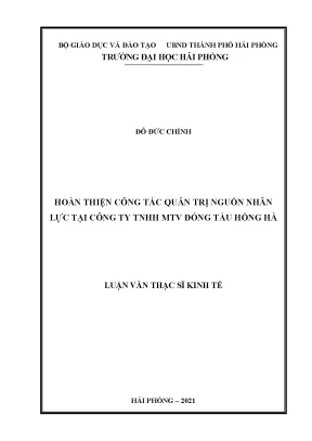 Hoàn thiện quản trị nguồn nhân lực tại Công ty TNHH MTV
