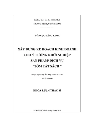 Luận Văn Thạc Sĩ Quản Trị Kinh Doanh: Xây Dựng Kế Hoạch