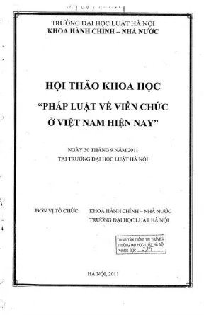 Kỷ yếu hội thảo khoa học pháp luật viên chức Việt Nam 