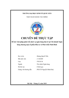 Giải pháp phát triển dịch vụ ngân hàng bán lẻ tại Ninh Bình