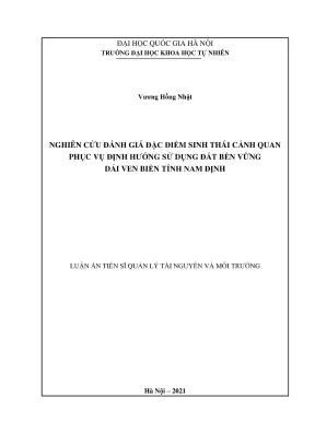 Luận án tiến sĩ: Đánh giá sinh thái cảnh quan và định 