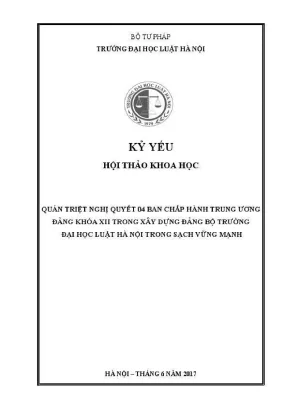 Kỷ yếu hội thảo khoa học: Quán triệt Nghị quyết 04 khóa 
