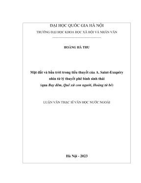 Luận Văn Thạc Sĩ: Văn Học Mặt Đất Và Bầu Trời Trong Tiểu 