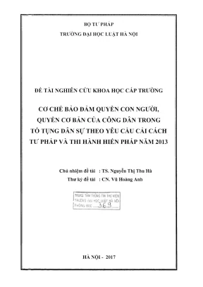 Cơ chế bảo đảm quyền con người và quyền công dân trong