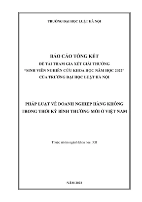 Nghiên cứu khoa học pháp luật về doanh nghiệp hàng không 