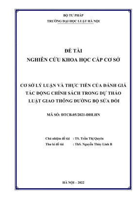 Nghiên cứu cơ sở lý luận và thực tiễn đánh giá tác động 
