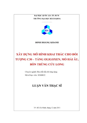 Luận Văn Thạc Sĩ: Ứng Dụng Địa Chất Dầu Khí Xây Dựng Mô 