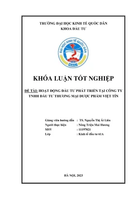 Khóa Luận Tốt Nghiệp: Hoạt Động Đầu Tư Phát Triển Tại 