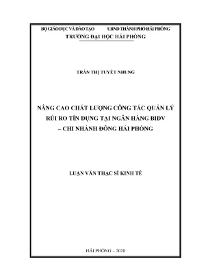 Luận văn thạc sĩ: Nâng cao quản lý rủi ro tín dụng tại