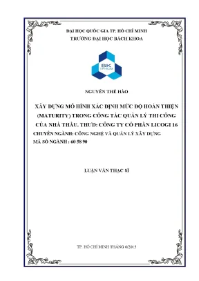 Luận Văn Thạc Sĩ: Xây Dựng Mô Hình Đánh Giá Mức Độ Hoàn