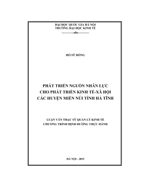 Luận Văn Thạc Sĩ: Phát Triển Nguồn Nhân Lực Cho Kinh Tế