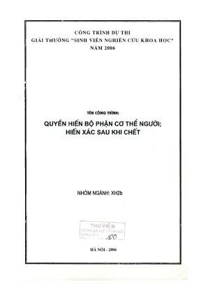Giải thưởng sinh viên nghiên cứu khoa học về hiến bộ