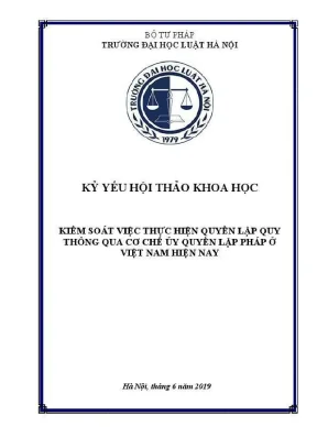 Cơ chế ủy quyền lập pháp và kiểm soát quyền lập quy tại 