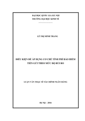 Điều kiện áp dụng cơ chế tính phí bảo hiểm gửi tiền theo