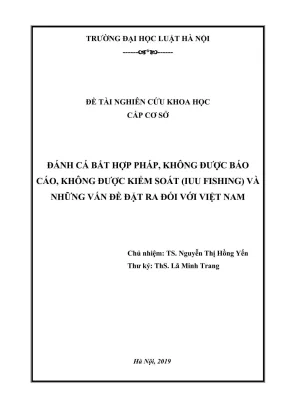 Nghiên cứu đánh cá bất hợp pháp IUU và thách thức đối 