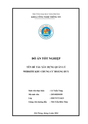 Khóa Luận Tốt Nghiệp CNTT: Xây Dựng Hệ Thống Quản Lý