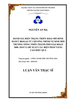 Đánh giá mô hình hầm ủ biogas từ chương trình vệ sinh