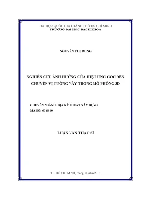 Nghiên cứu ảnh hưởng hiệu ứng góc đến chuyển vị tường