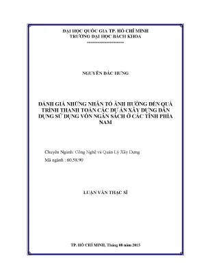 Đánh Giá Nhân Tố Ảnh Hưởng Đến Thanh Toán Dự Án Xây Dựng