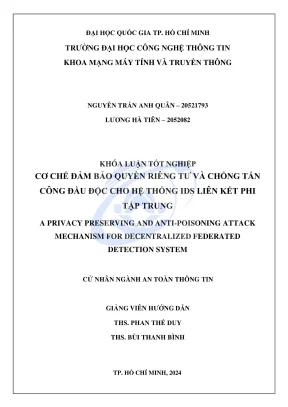 Khóa Luận Tốt Nghiệp: Đảm Bảo Quyền Riêng Tư & Chống Tấn 