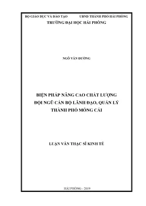 Biện Pháp Nâng Cao Chất Lượng Đội Ngũ Cán Bộ Lãnh Đạo