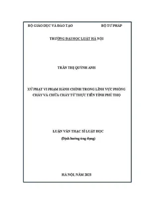 Luận văn thạc sĩ luật học: Xử phạt vi phạm hành chính 