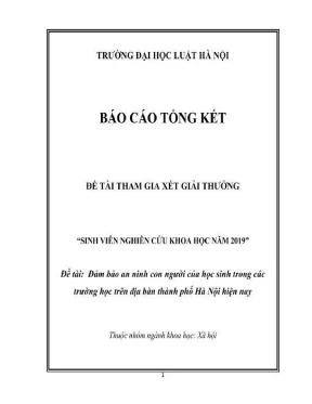Nghiên cứu đảm bảo an ninh con người cho học sinh tại
