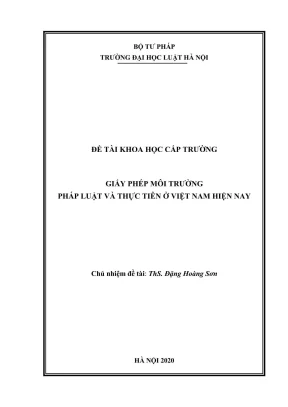 Nghiên cứu pháp luật và thực tiễn giấy phép môi trường 