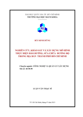 Nghiên cứu và xây dựng mô hình bảo dưỡng sửa chữa đường